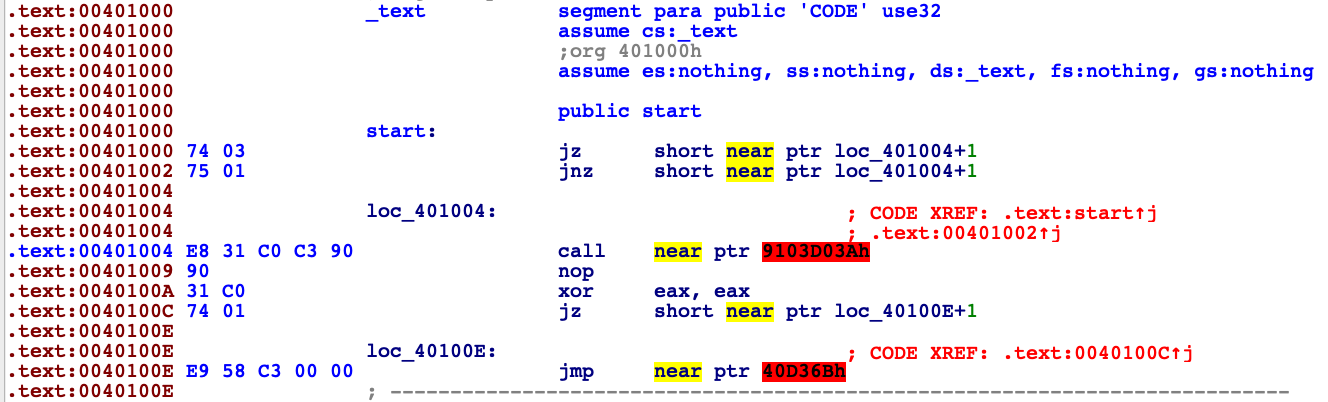 ida pro remove line of code in view eip